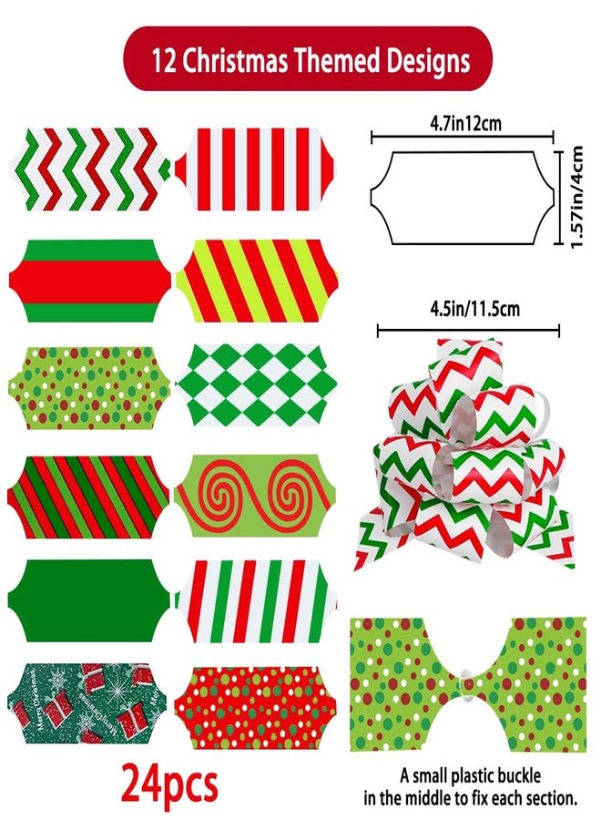 YUJUN 24PCS Christmas Wrap Gifts Pull Bows,Large Ribbon Bows Wrapping Accessory for Xmas Bouquet Basket Bottles Supplies Christmas Wrapping Decoration - Image 2